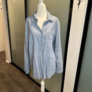 Cotton/linen blend denim shirt